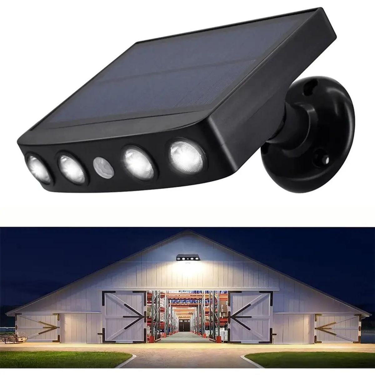 GENERICO - Lámpara Solar LED 4W con Sensor de Movimiento Luz Blanca