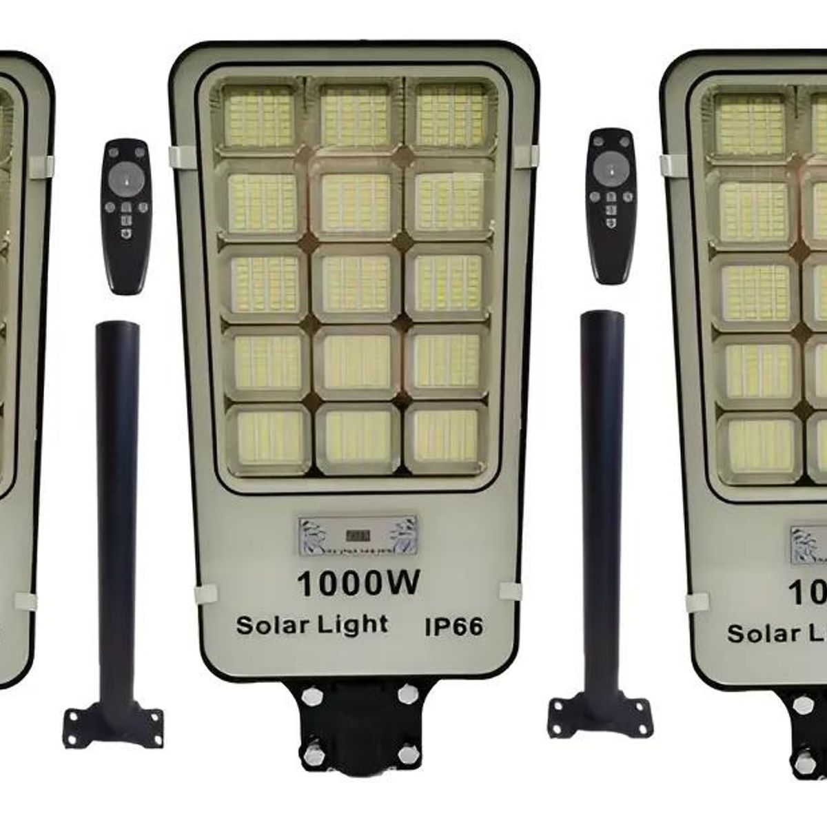 GENERICO - Pack 3 Focos Solares 1000W para Exterior en Poste