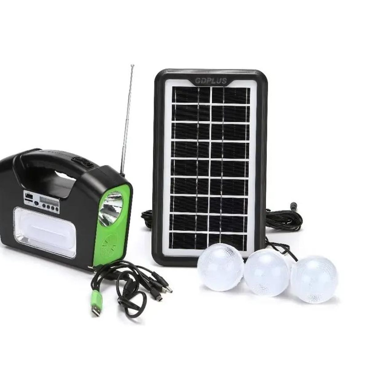 GENERICO - Kit Solar Camping con Ampolletas LED y Radio Bluetooth