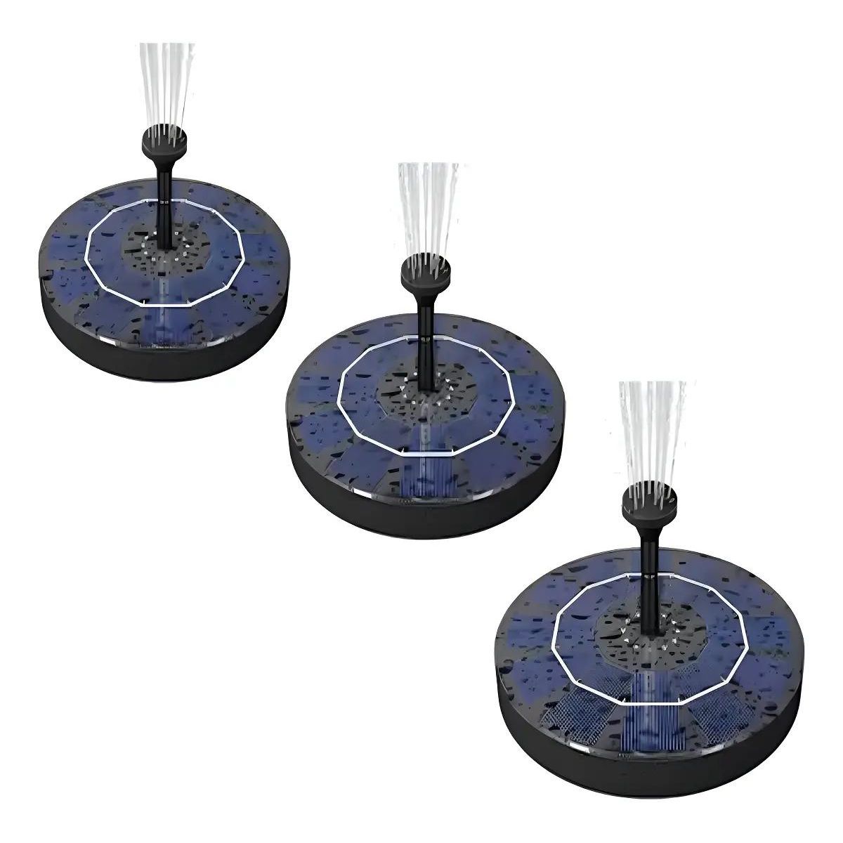 GENERICO - Pack 3 Fuentes Solares Flotantes para Piscina 13cm