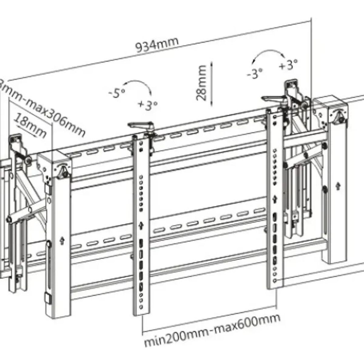 GENERICO - Soporte de Pared Colossal RHS1707 para Televisor Videowal
