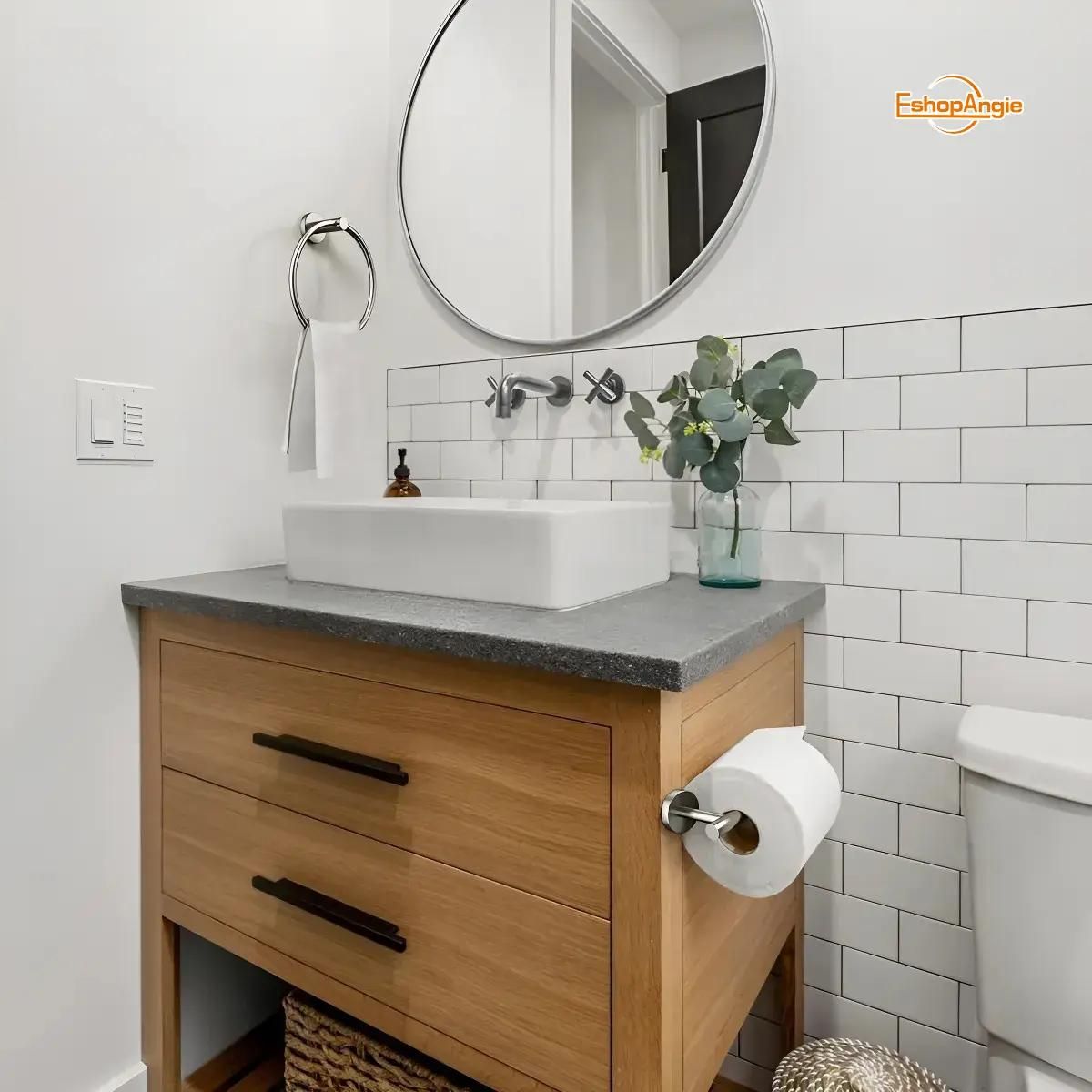GENERICO - Set de 9 Accesorios para Baño en Acero Inoxidable
