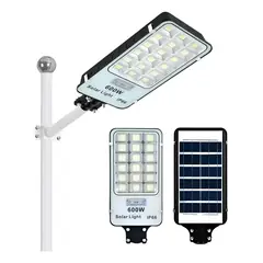 GENERICO - Pack 6 Focos LED 1000W Panel Solar Exterior IP66