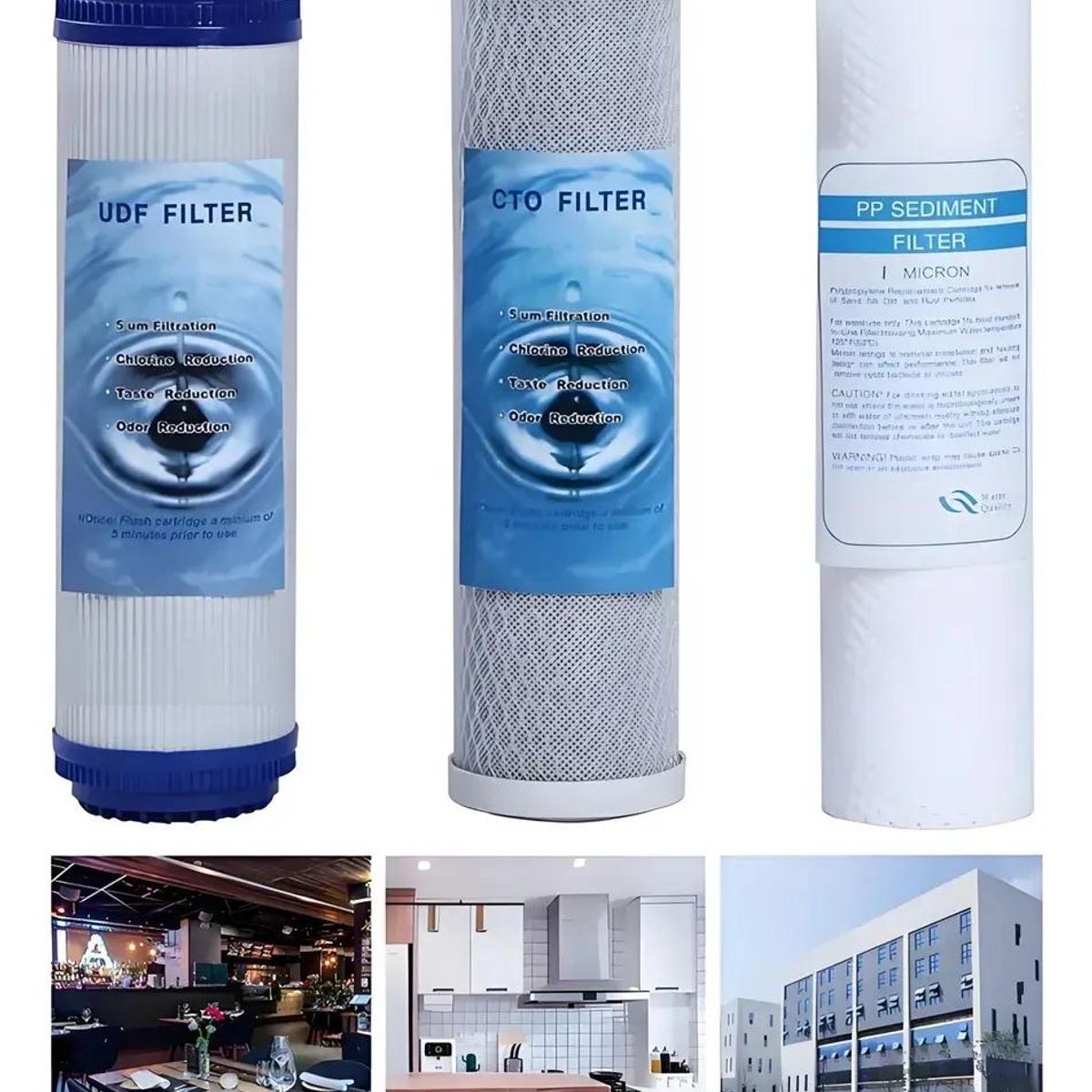 GENERICO - Pack 3 Filtros Antisarro Ablandador 10 Pulgadas Blanco