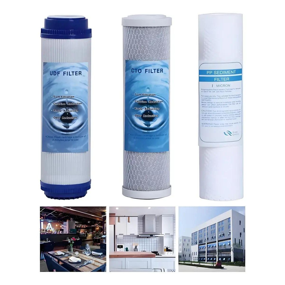 GENERICO - Pack 3 Filtros Antisarro Ablandador 10 Pulgadas Blanco