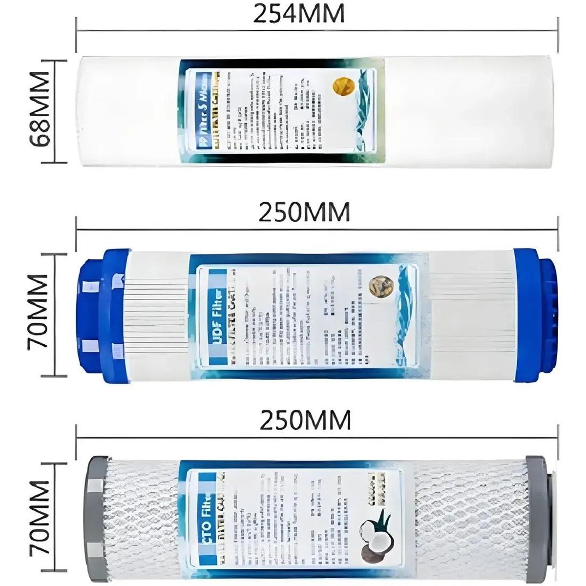 GENERICO - Pack 3 Filtros Antisarro Ablandador 10 Pulgadas Blanco