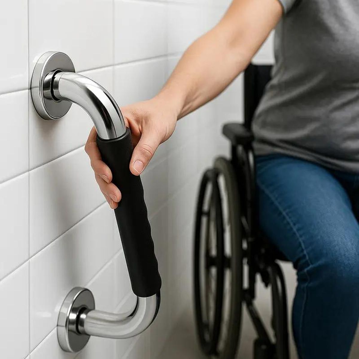 GENERICO - Pack 2 Barras de Seguridad para Baño con Pasamanos