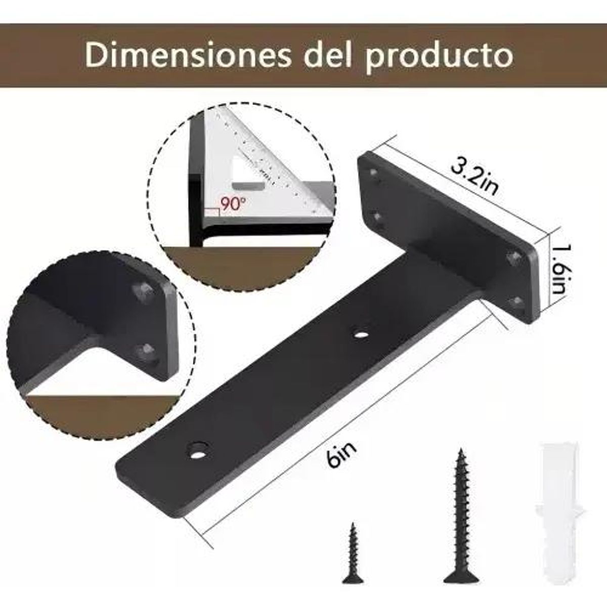 GENERICO - Soporte de estante montado en pared carga media