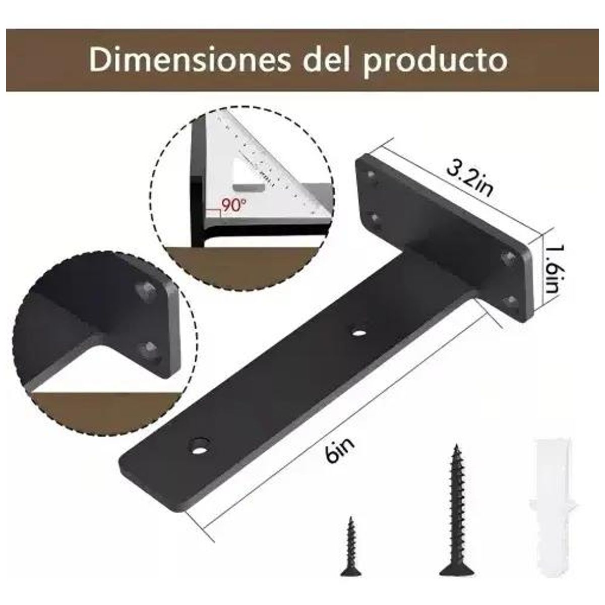 GENERICO - Soporte de estante montado en pared carga media