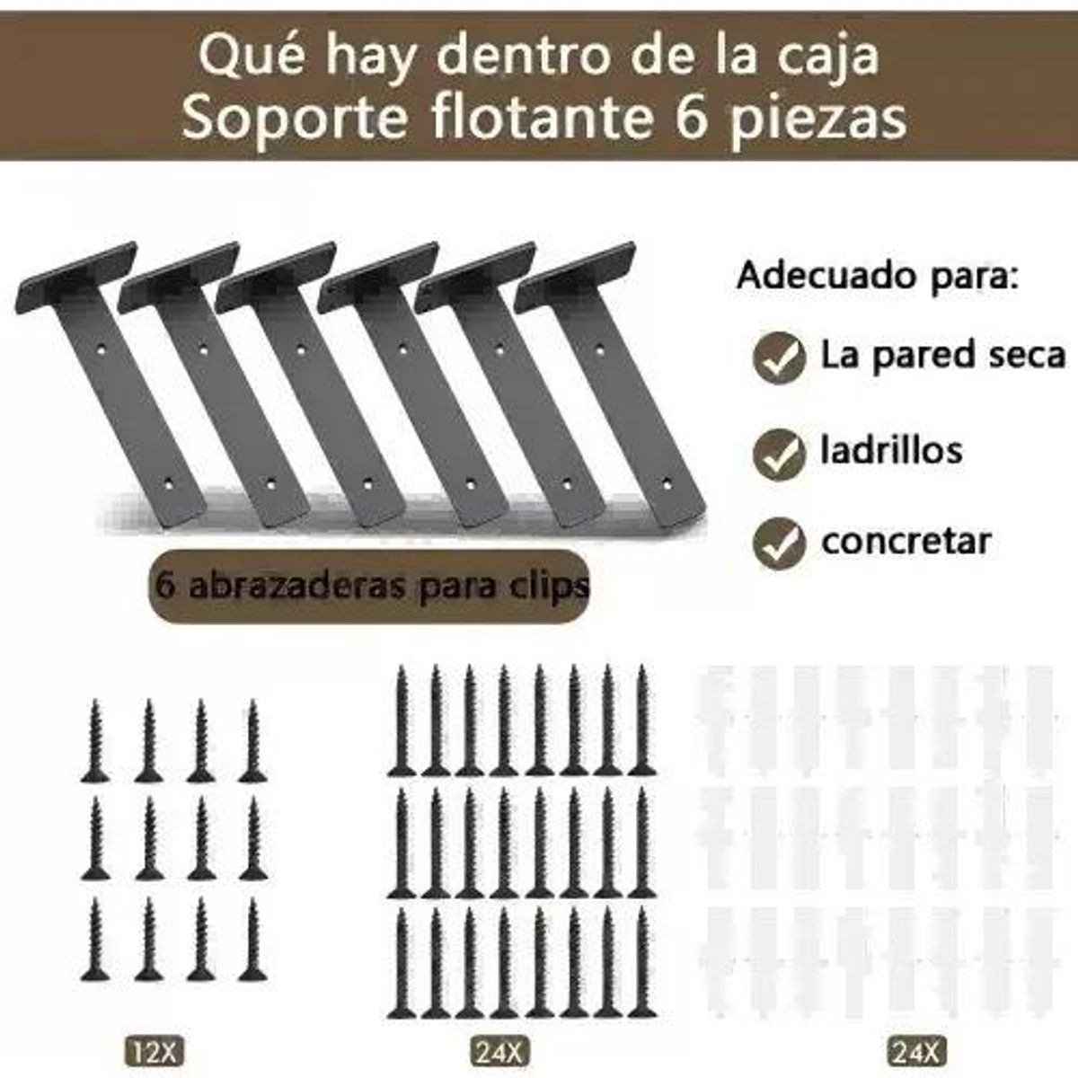 GENERICO - Soporte de estante montado en pared carga media