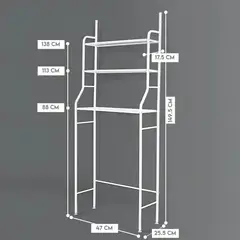 GENERICO - Estante organizador de baño 3 niveles color blanco