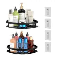 GENERICO - Esquinero Organizador para Ducha 2 Piezas Color Negro