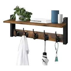 GENERICO - Repisa perchero estante de pared multifuncional