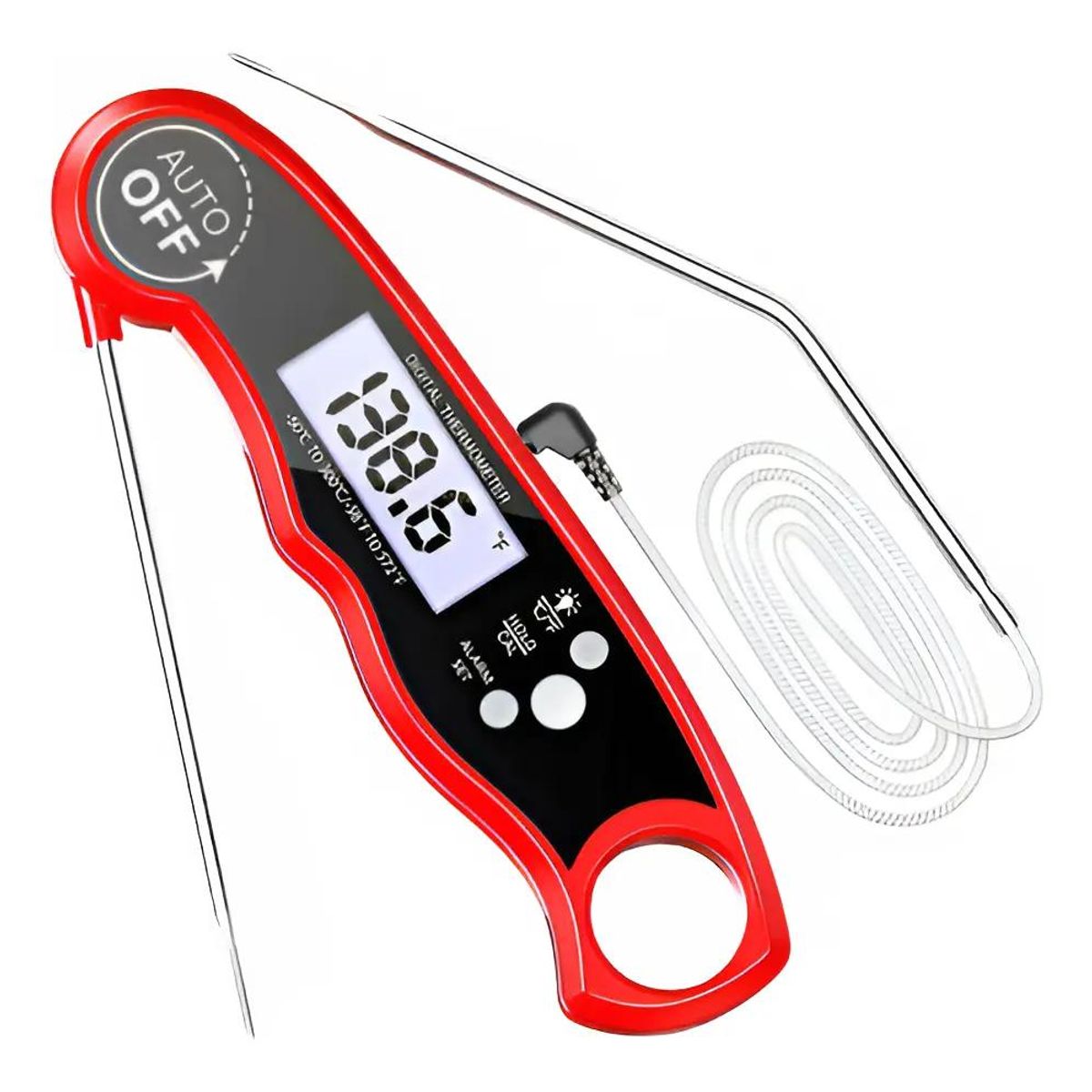 GENERICO - Termómetro Digital para Carne con Doble Sonda y Alarma