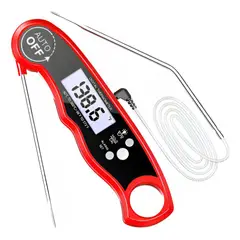 GENERICO - Termómetro Digital para Carne con Doble Sonda y Alarma
