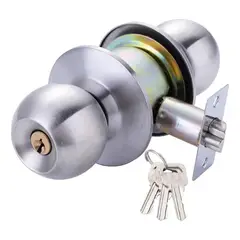 GENERICO - Pomo con chapa y llave para puertas de dormitorio y baño