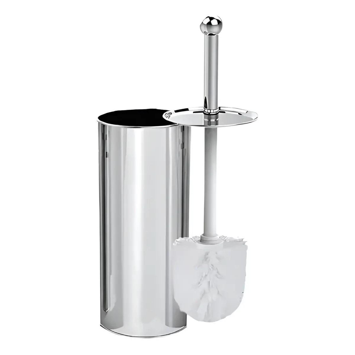 GENERICO - Escobilla para WC con soporte de acero inoxidable
