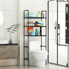 GENERICO - Estante Negro 3 Niveles para Baño