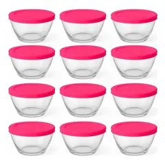 GENERICO - Set 12 Bowls de Vidrio con Tapa para Aperitivos