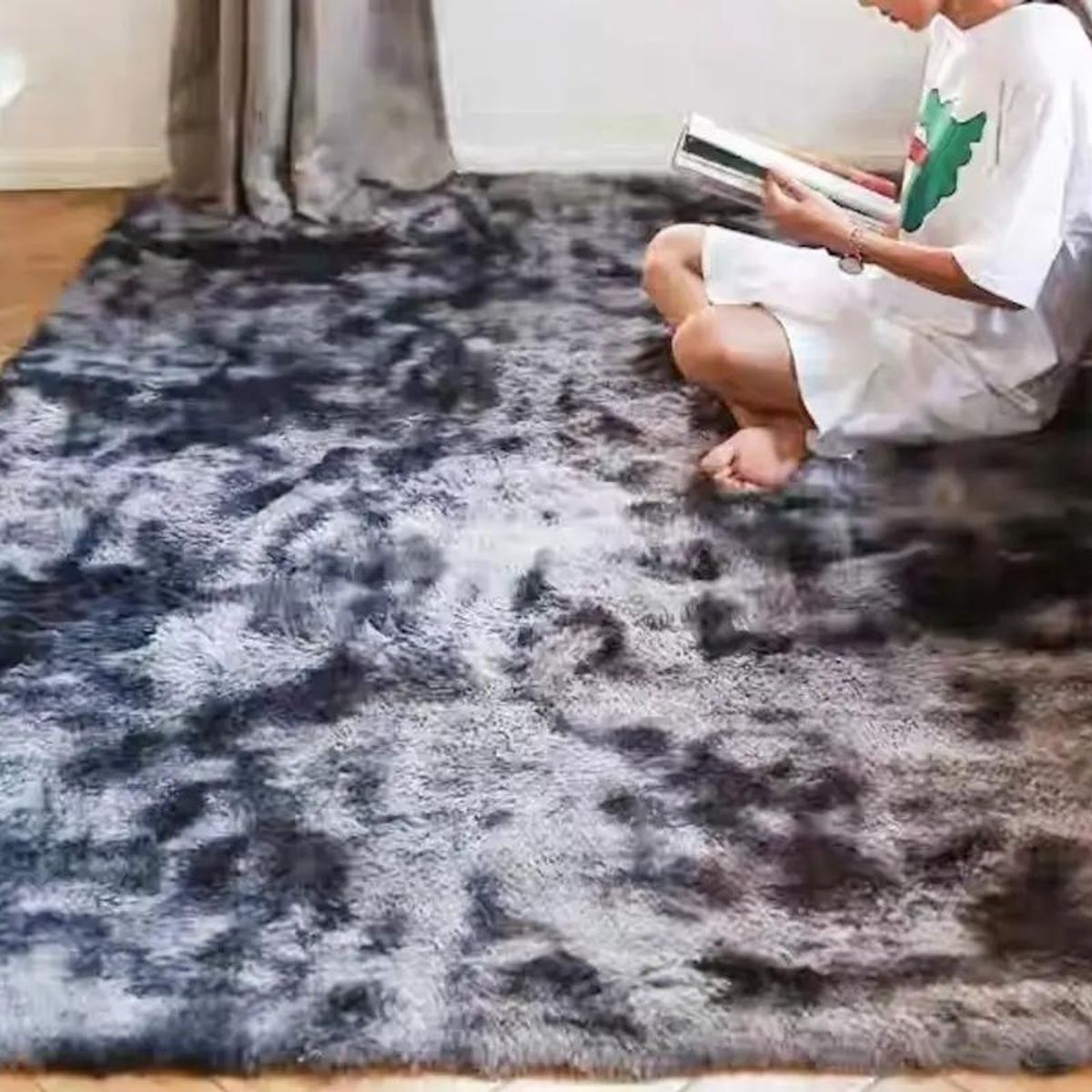 GENERICO - Alfombra Peluda 200x240 cm para Living y Dormitorio