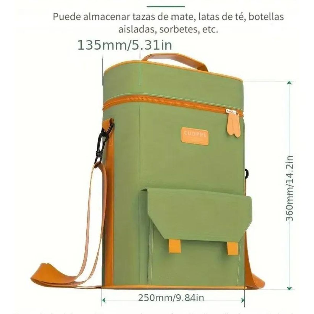 GENERICO - Bolso Matero Organizador para Termo, Mate y Lata de Té
