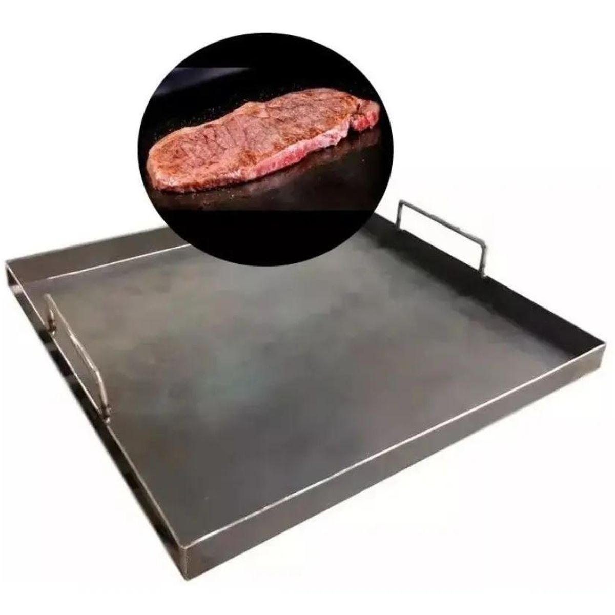 GENERICO - Plancha churrasquera de fierro 45x45 cm 5 mm