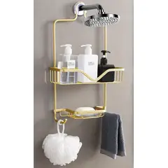 GENERICO - Estantería Compacta de Aluminio para Baño y Ducha 28x12x4