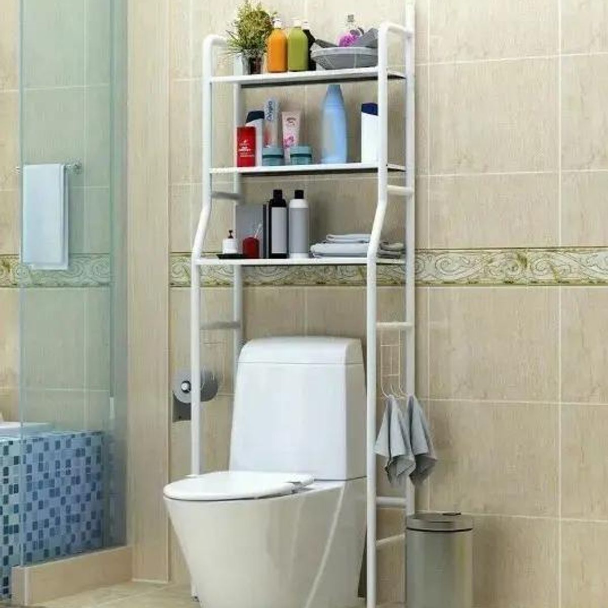 GENERICO - Estante organizador de baño 3 niveles color blanco