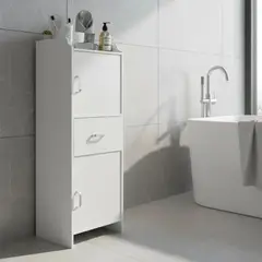 GENERICO - Estante de madera blanco para baño con niveles