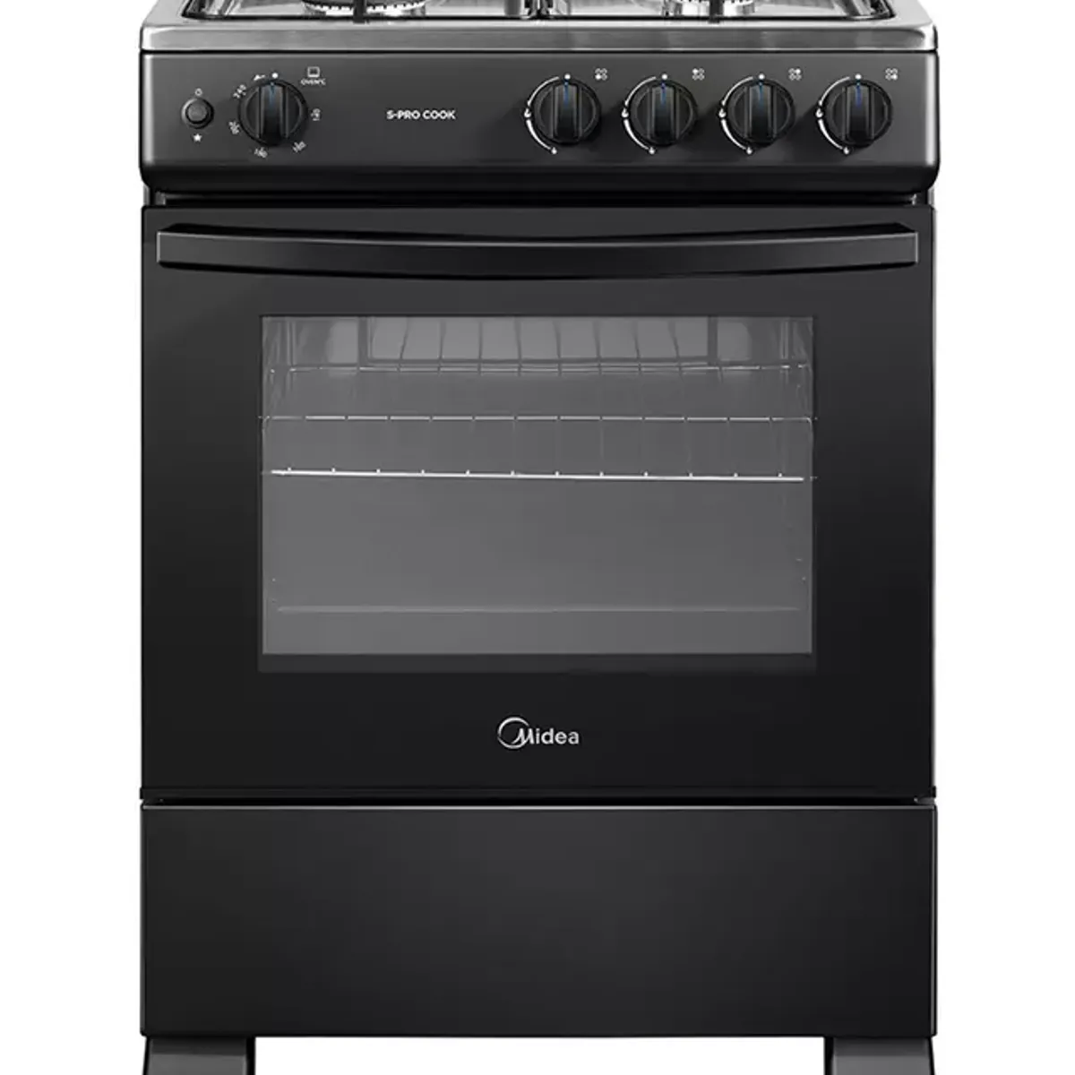 Cocina a Gas Midea 4 Quemadores MFO-MG24TCSSLBK Negro, marca MIDEA - Foto Principal