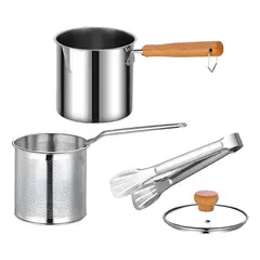 GENERICO - Olla para freír con cesta y tapa para estufa
