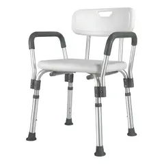 GENERICO - Silla Plegable para Ducha con Reposabrazos y Respaldo