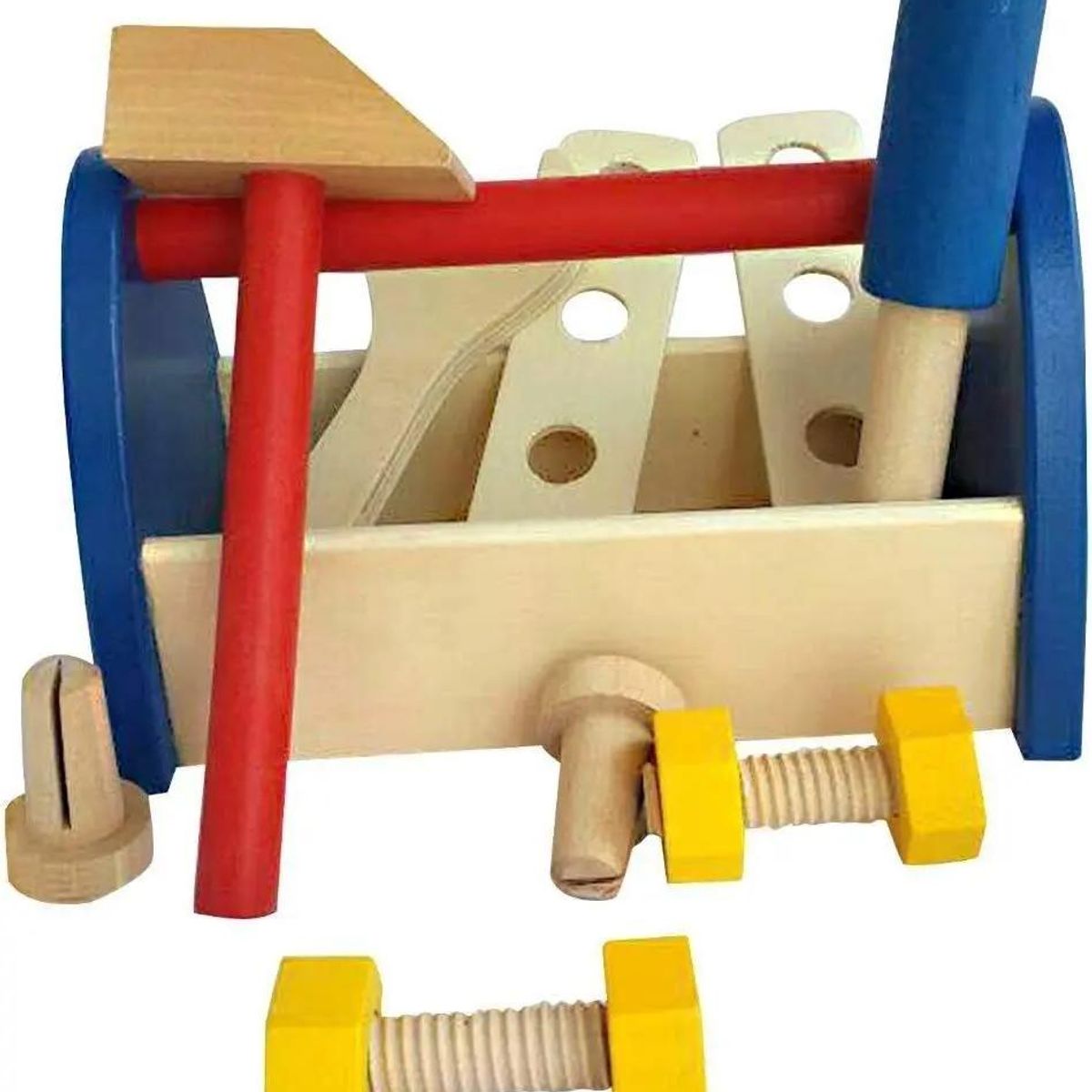 GENERICO - Caja de Herramientas de Madera con 10 Piezas