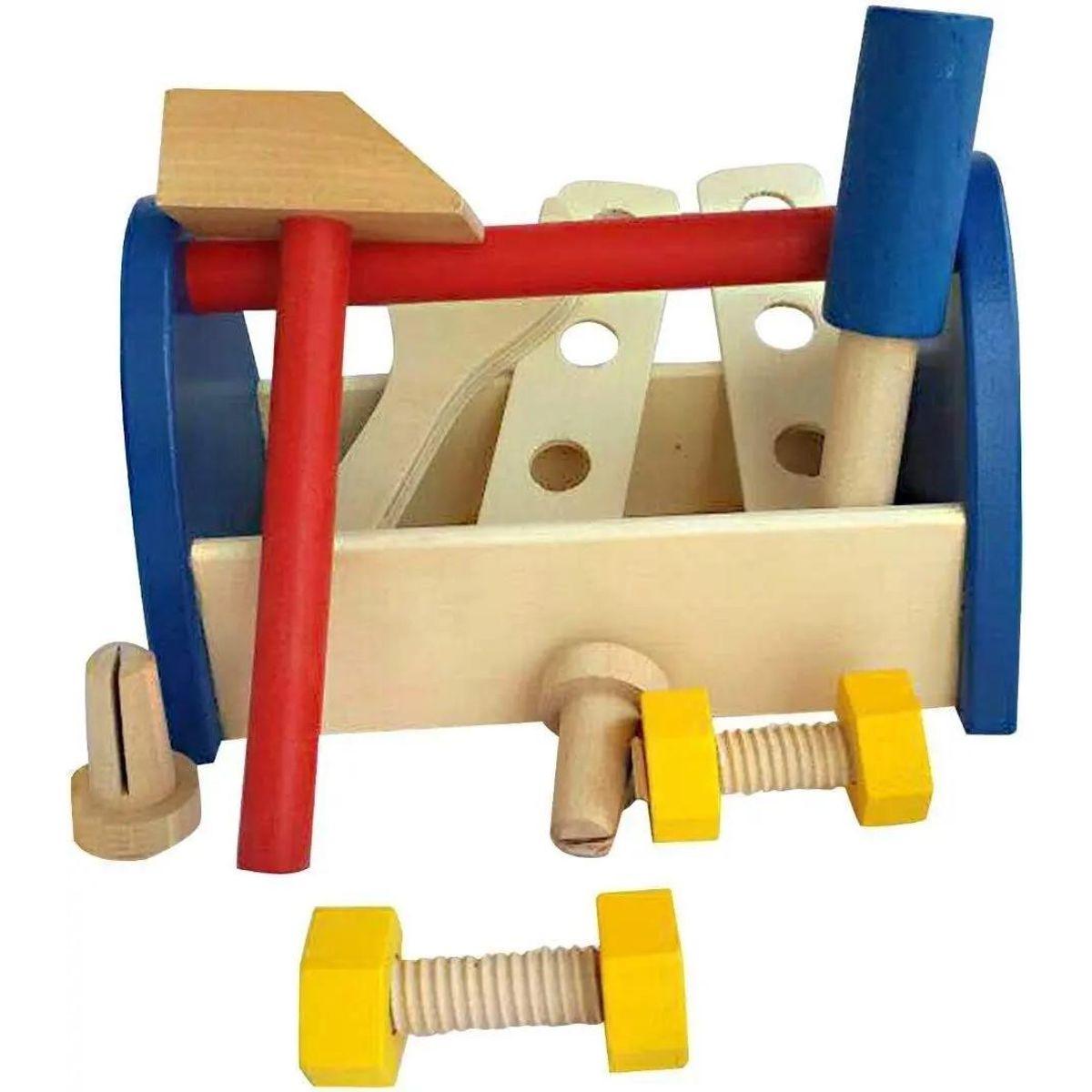 GENERICO - Caja de Herramientas de Madera con 10 Piezas