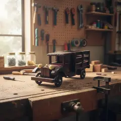 GENERICO - Camión de madera grande estilo vintage para coleccionismo