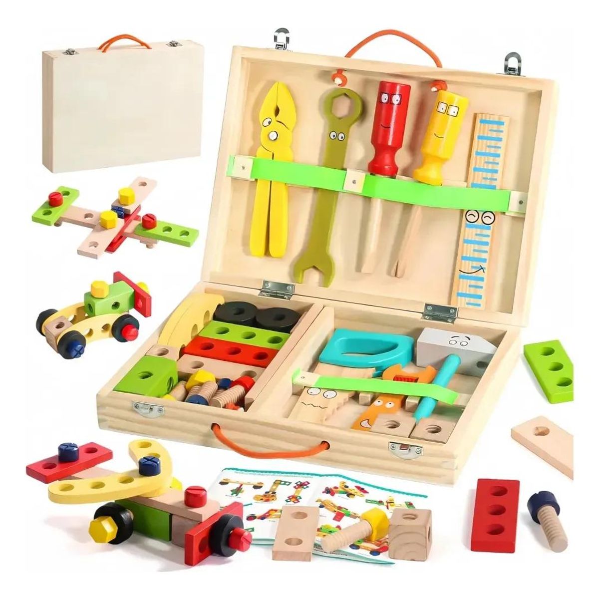 GENERICO - Caja de Herramientas de Madera Estilo Montessori para Niñ