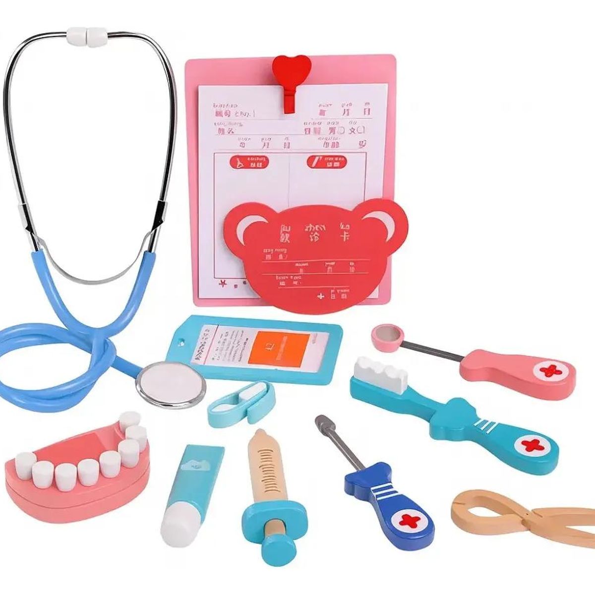 GENERICO - Kit Didáctico Infantil Dentista de Madera
