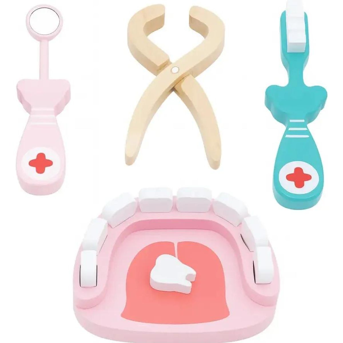 GENERICO - Kit Didáctico Infantil Dentista de Madera