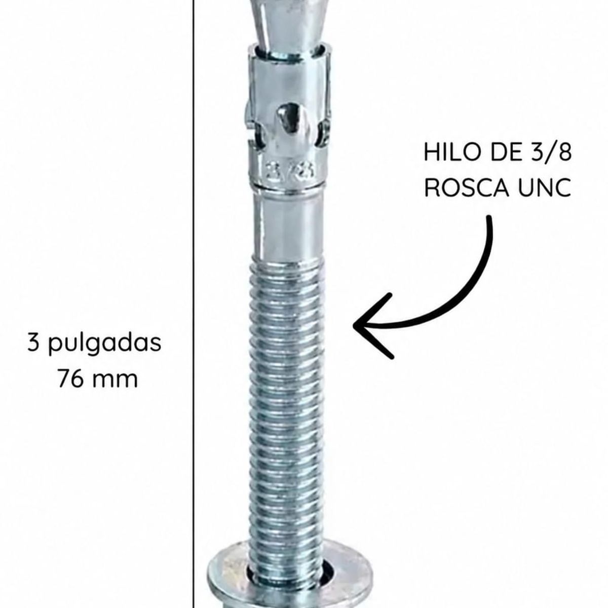 GENERICO - Perno Anclaje 3/8 x 3" 10 Unidades