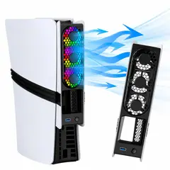 ACTUAL - Ventilador Refrigerador RGB Compatible PS5 Slim PS5 Pro 3 Ventiladores USB 3.0 Control Temperatura