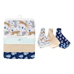 BAMBINO - Pack 3 Tutitos Muselina Algodón Bebé Diseño Cheetah Beige