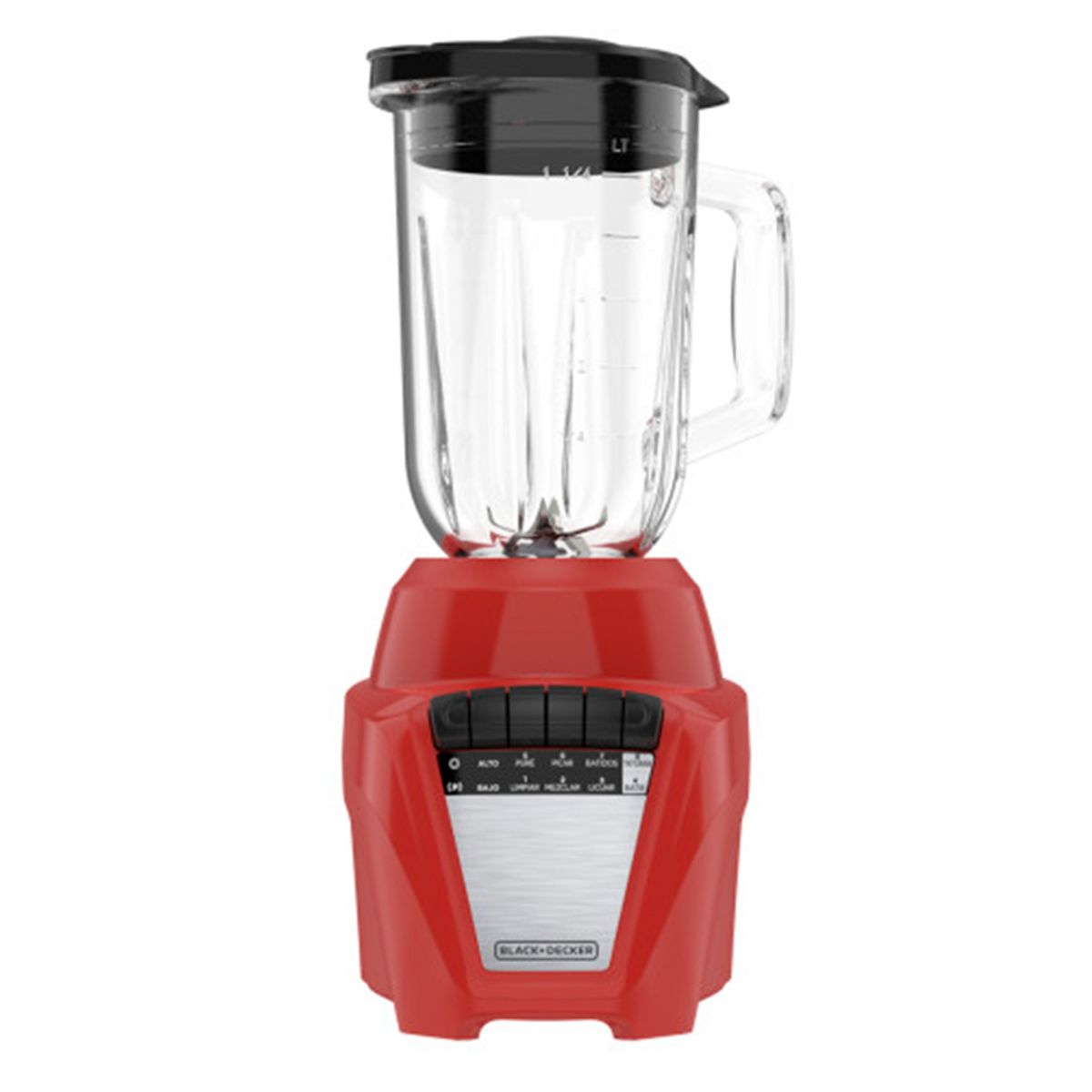 BLACK+DECKER - LICUADORA ICE CRUSH DE ACERO INOXIDABLE CON JARRO DE VIDRIO 1.25 LTS ROJA BLACK DECKER