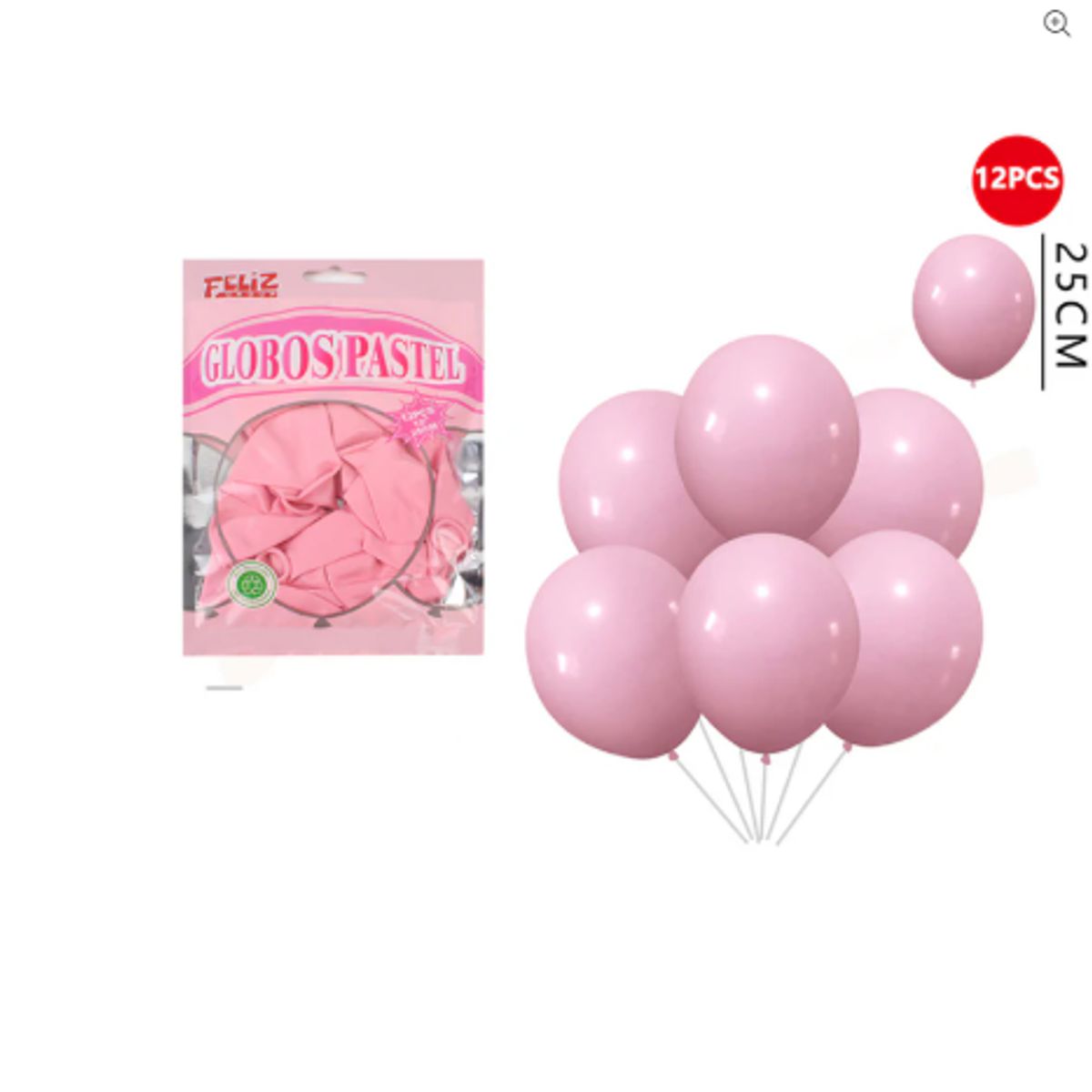 GENERICO - Globos Rosado Pastel 25cm 12 Unidades