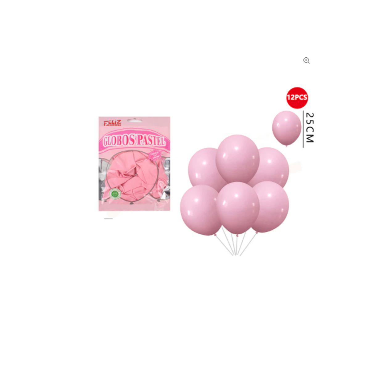 GENERICO - Globos Rosado Pastel 25cm 12 Unidades