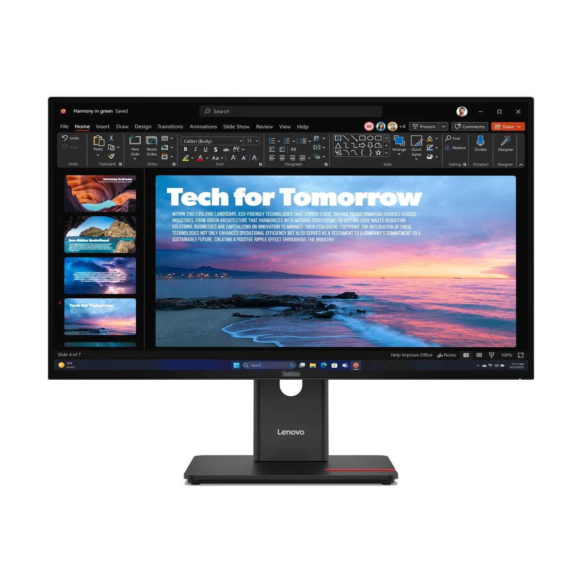 LENOVO - Lenovo ThinkVision T27QD-40 Monitor 27" QHD, IPS, 120Hz, 4ms, USB-C 100W, HDMI, DP, RJ45, Pivote
