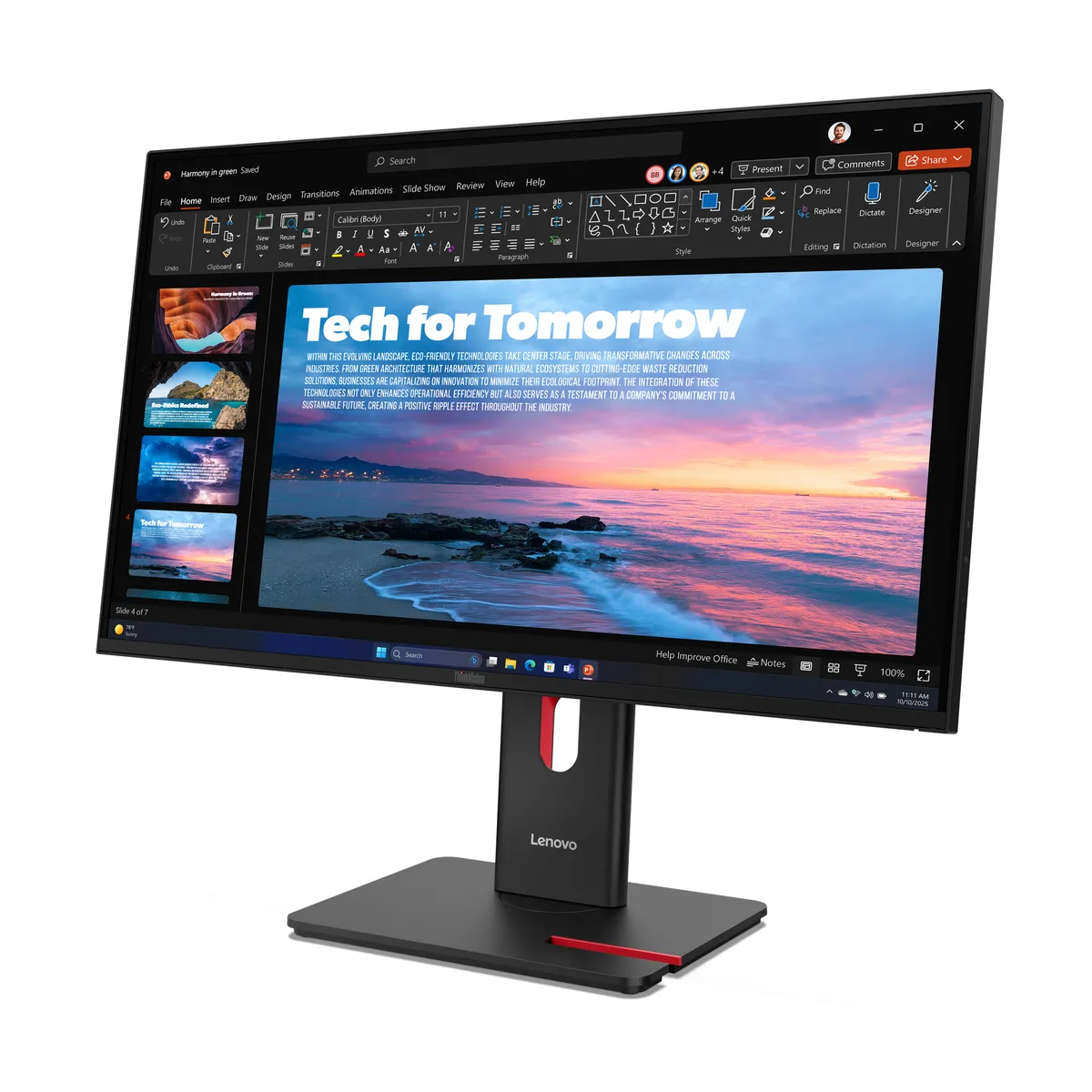 LENOVO - Lenovo ThinkVision T27QD-40 Monitor 27" QHD, IPS, 120Hz, 4ms, USB-C 100W, HDMI, DP, RJ45, Pivote