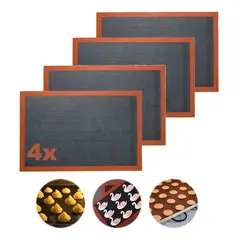 GENERICO - Pack 4 Láminas Silicona Microperforadas para Horno