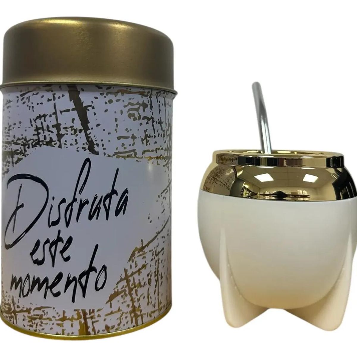 GENERICO - Set de Mate con Bombilla y Dispensador de Yerba Premium