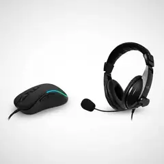 GENERICO - Combo Audífono y Mouse Gamer con Cable 1.8m y 1.5m