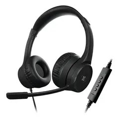 GENERICO - Auriculares USB con micrófono y diseño negro